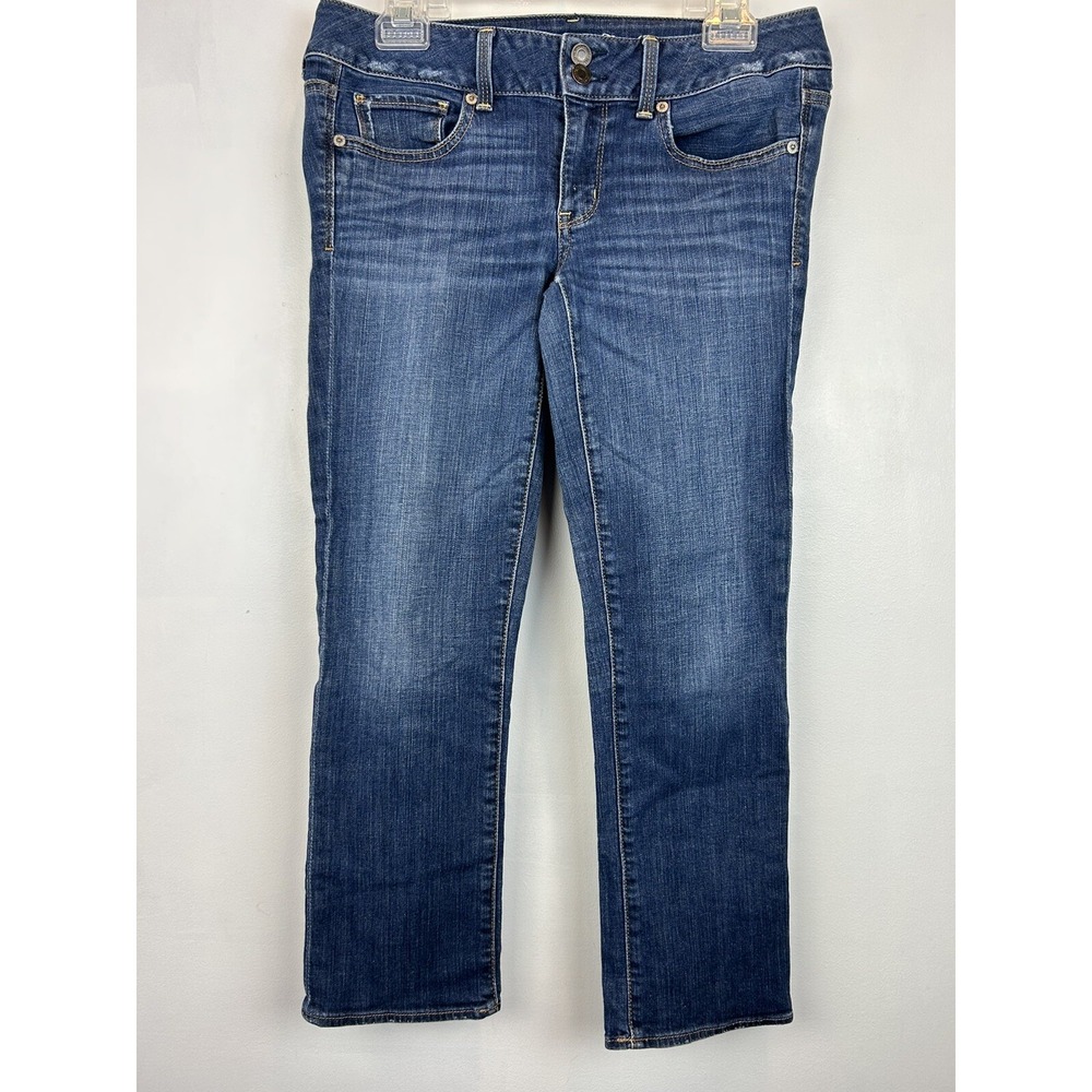 American Eagle Jeans Womens 6 Low Rise Artist Stretch Blue Denim 32x25